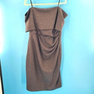 Vince Camuto charcoal sparkle cocktail dress 16